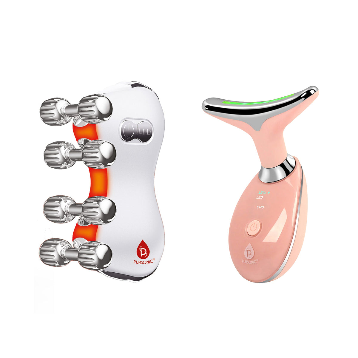 7-in-1 LED Therapy Wand & 5-in-1 Skin Roller Massager