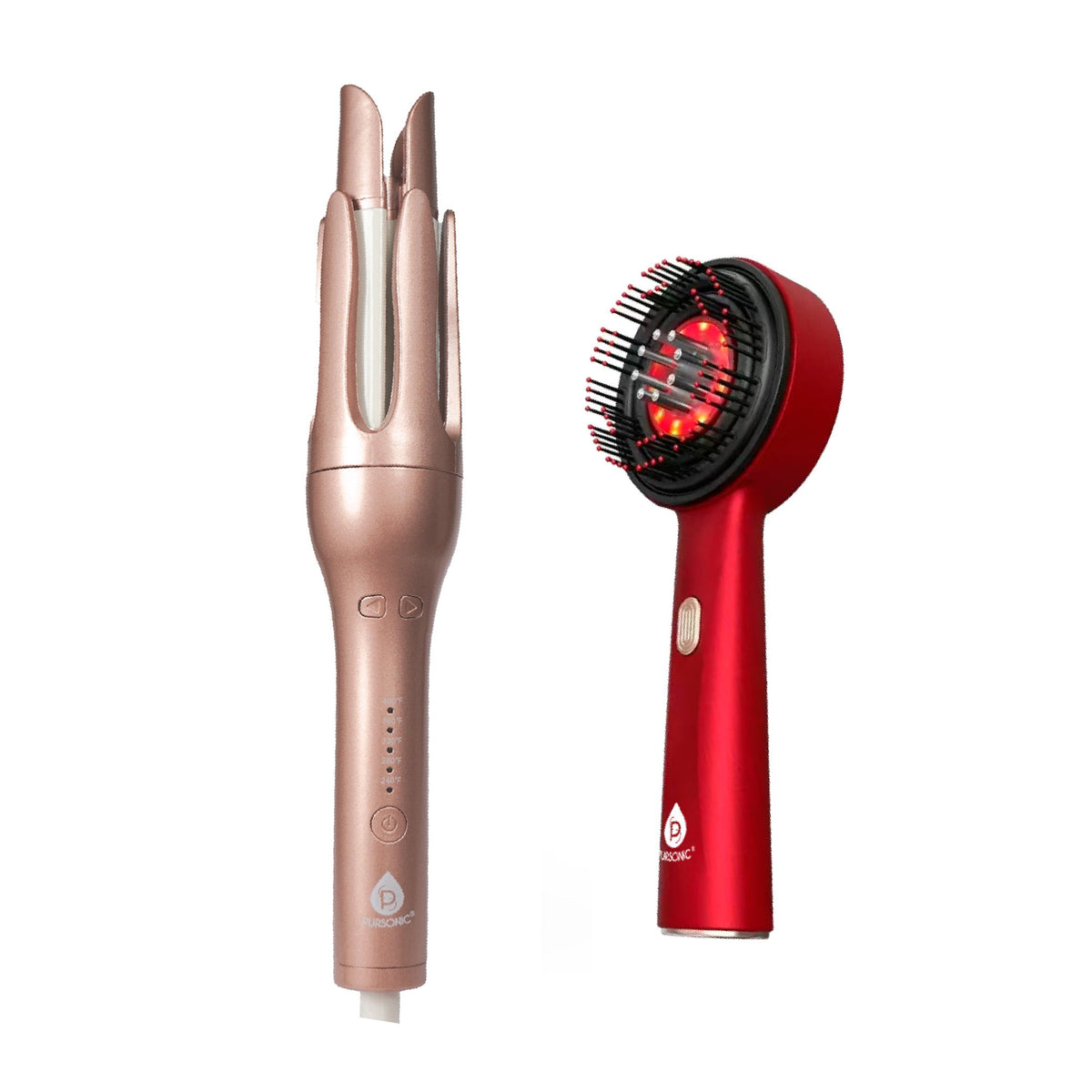 LED Scalp Therapy Brush + Professional Automatic Curling Iron