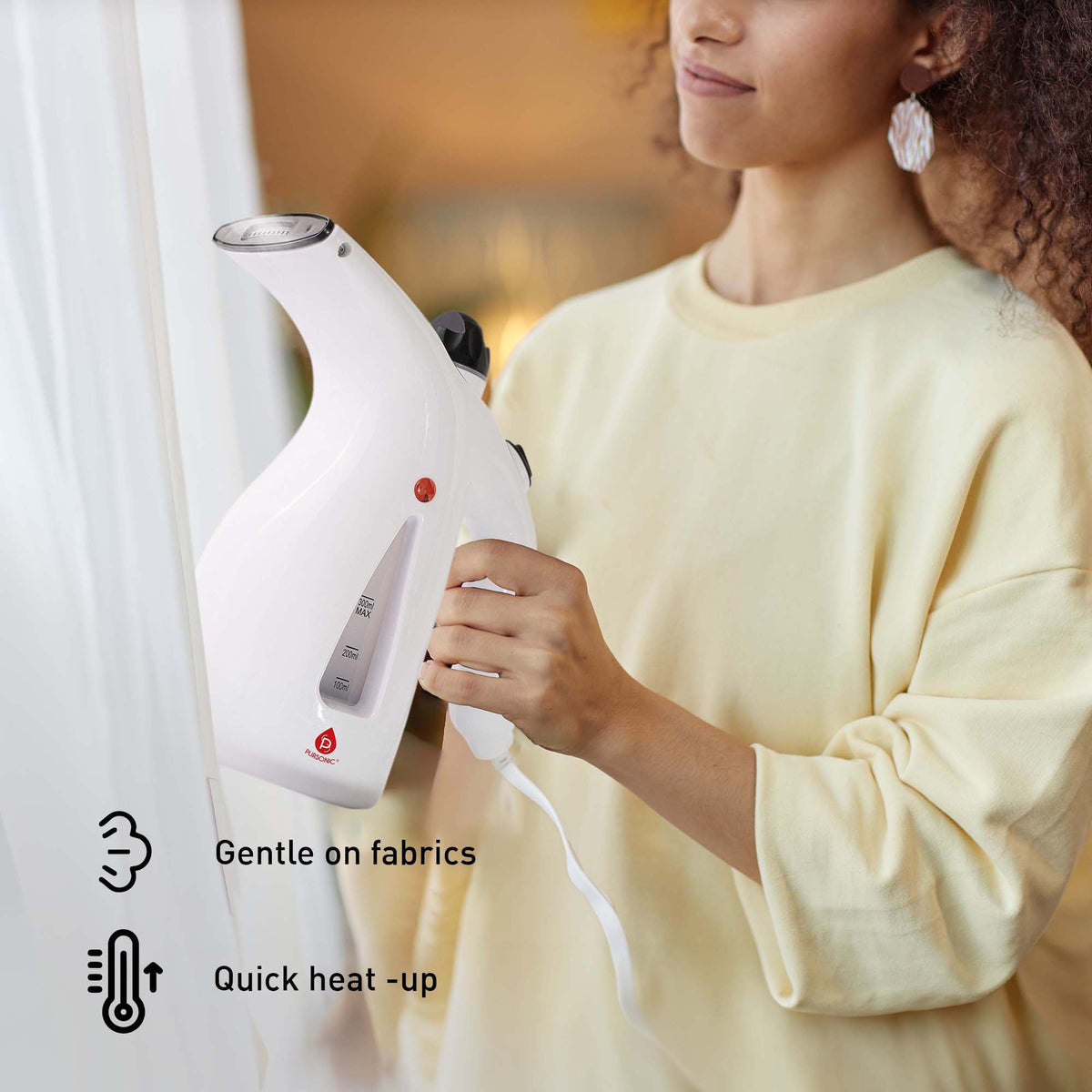 Cordless Power Scrubber Cleaning Brush + Pursonic 300ml Handheld Travel Garment Steamer – Home & Travel Cleaning Essentials